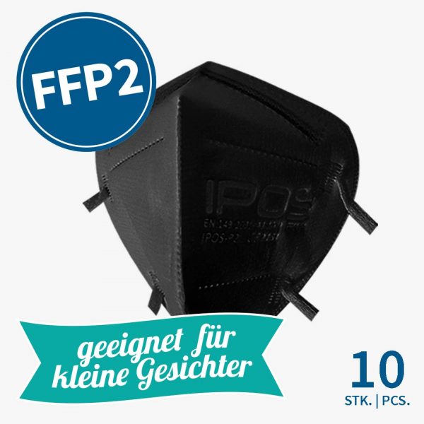 IPOS FFP2 NR Atemschutzmaske XS schwarz