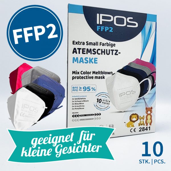 IPOS FFP2 NR Atemschutzmaske XS bunt (10 Stck.)